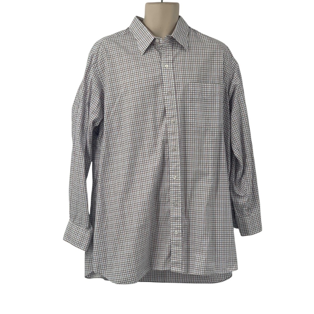 Hamilton 1883 Men's Long Sleeve Button‎ Down Shirt Red/Blue Plaid Check Size XL